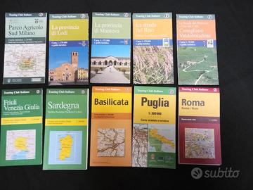 Lotto di 25 vecchie cartine TCI