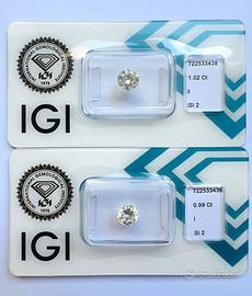 Coppia di diamanti certificati in blister