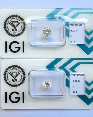 Coppia di diamanti certificati in blister