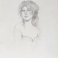 Ritratto di donna, disegno a matita 