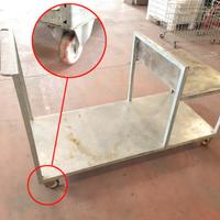 Carrello zincato con ripiano inox usato