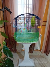 gabbia per  uccellini con piedistallo