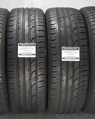 4 PNEUMATICI USATI 215/55R18 99V PREM C 2 CONTINEN
