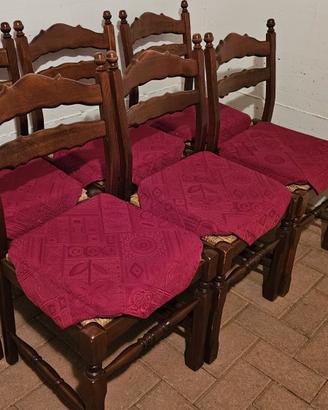 6 sedie in legno massello 