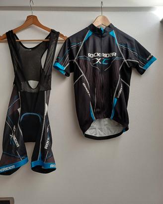 pantaloncini maglia ciclismo mtb bici rockrider 