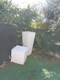 Set 4 fioriere design + tavolino cubo per giardino
