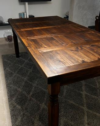 Tavolo legno massiccio con 6 sedie coordinate