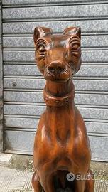 CANE SCOLPITO SU LEGNO ALTO CM.96 PEZZO UNICO
