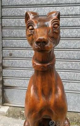 CANE SCOLPITO SU LEGNO ALTO CM.96 PEZZO UNICO