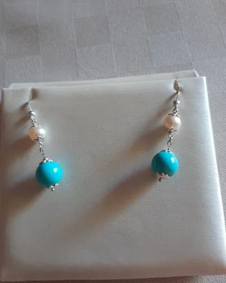 Orecchini Argento Perla A.Dolce Turchese (pasta)