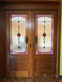 Porta scorrevole con vetro Tiffany
