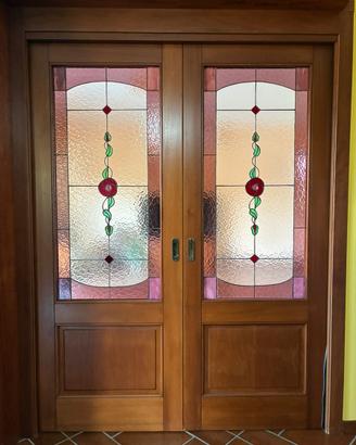 Porta scorrevole con vetro Tiffany