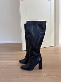 Stivali Mango vera pelle nera con tacco – 36