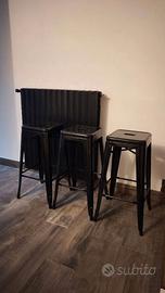 3 sgabelli SKLUM in acciaio nero lucido da 75cm