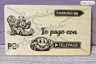Targhetta per auto Io pago con Telepass EasyPark