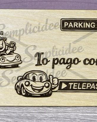 Targhetta per auto Io pago con Telepass EasyPark