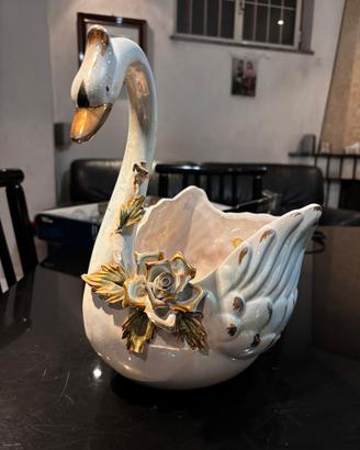 Cigno Portafiori in Ceramica Vintage