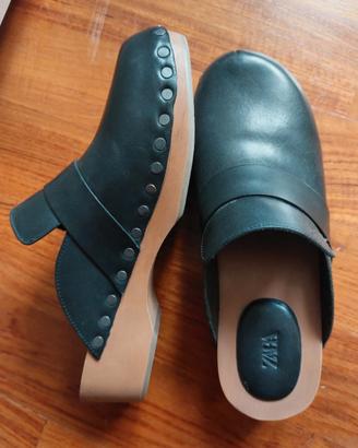 Ciabatte sabot Zara in pelle