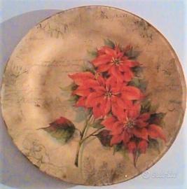 Piatto decoupage con carta di riso