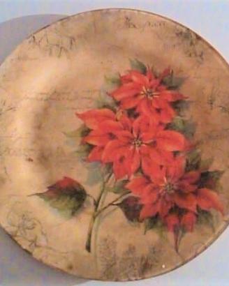 Piatto decoupage con carta di riso