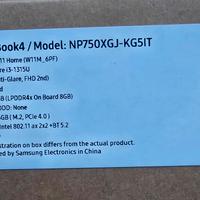 note book Samsung galaxi book 4 NUOVO 