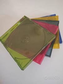 5 custodie cd/dvd standard colorate traslucide