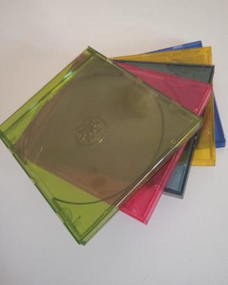 5 custodie cd/dvd standard colorate traslucide
