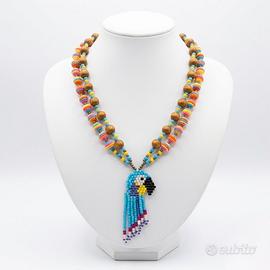 Collana Vintage Boho Etnica Esotica Pappagallo