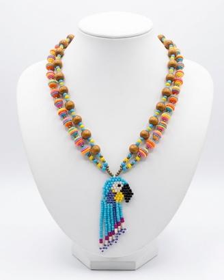 Collana Vintage Boho Etnica Esotica Pappagallo
