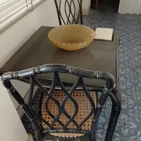 Tavoli e 4 sedie in rattan