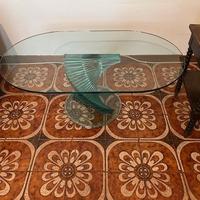 Tavolino con Elica in Vetro Design Vintage