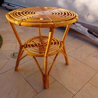 Tavolino tondo in vimini