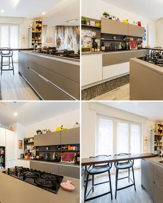 CUCINA STOSA CON ISOLA E BANCONE SNACK