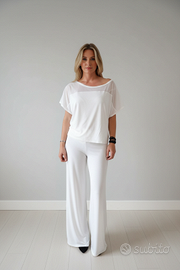 Blusa angie con pantalone gamba larga