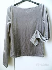 Maglia argento velluto Made in Italy tg M