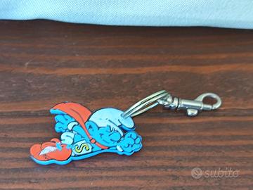 Portachiavi Vintage Puffo Superman in Metallo e Go