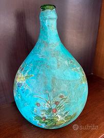 Damigiana decorata a mano – Tecnica Decoupage