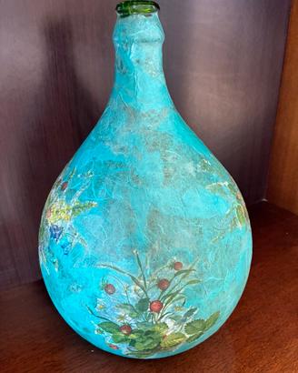 Damigiana decorata a mano – Tecnica Decoupage