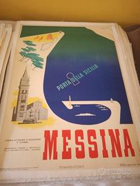 manifesto poster pubblicitario Messina Puppo 1953