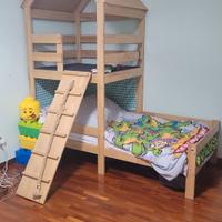 letto a ponte co  casetta
