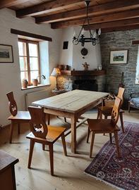 4 sedie rustiche in pino
