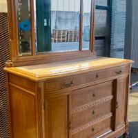 Mobile antico legno massello e piano in marmo