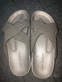 Sandali ciabatte Laura Biagiotti donna glitter  36