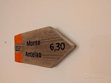Segnavia sentiero Monte Antelao in legno vecchio