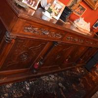 CREDENZA ANTICA CON CASSETTI E SPORTELLI 2 METRI