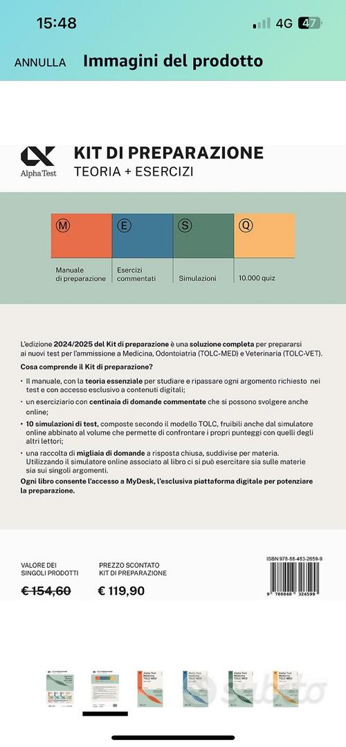 Alpha test medicina edizione 2024/2025 - Libri e Riviste In vendita a Latina