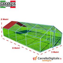 Recinto per Galline 3x8m x 2mH-24mq - rosso