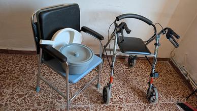 Sedia ortopedica e deambulatore per anziani 