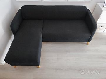 LINANÄS diivano 3 posti, con chaise-longue grigio 