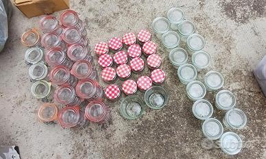 Vasetti in vetro 60 pezzi con coperchio